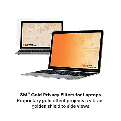 Image of 3M Gold Privacy Filter for MacBook Pro 15 Inch (2016 Model or Newer) with Comply Attachment System for Flip-Share, Reversible Gold /Black, Reduces Blue Light, Screen Protection (GFNAP007)