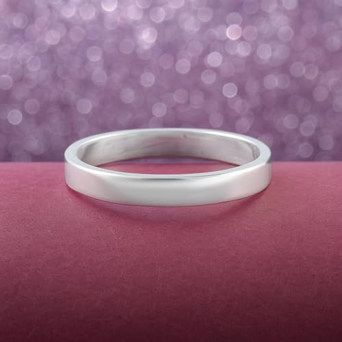 Image of 925 Sterling Silver Plain Band Ring for Men & Women | Pure Silver Unisex | Hallmarked Silver Ring for Daily Use | Gift for him her | Chandi Ring | Thumb Ring |Couple Rings
