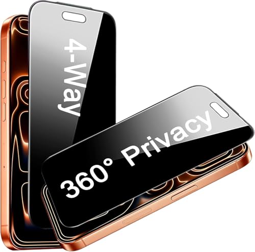 Image of MACLEN Anti-Spy 4-Way 360 True Privacy Tempered Glass Militry-Grade Protector for iPhone 17 Pro Max,Case Friendly, 9H Hardness, Easy Installation