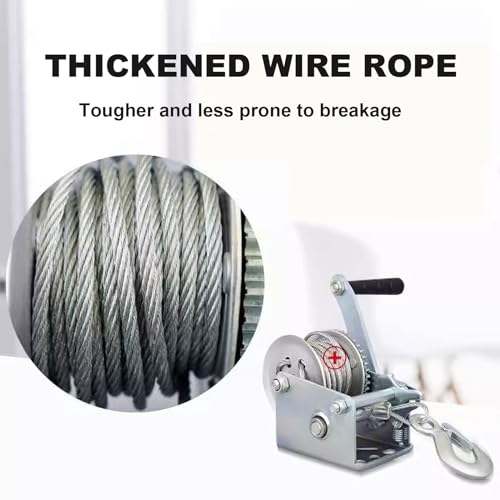 Winche manual para remolque resistente 3000 lbs con cable 26 pies miniatura 2