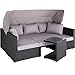 Produktbild TecTake 800771 Aluminium Poly Rattan Lounge Set, 16-teilig, wetterfest, Garten Sofa mit Sonnendach, Outdoor Sitzgruppe inkl. Kissen und Beistelltisch (Schwarz | Nr. 403426)