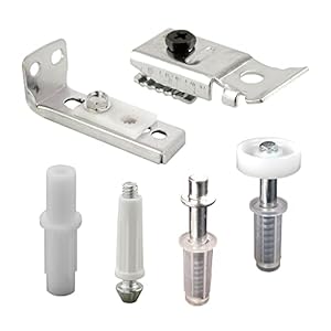 Prime-Line N 7534 Bi-Fold Door Hardware Repair Kit – Includes Top and Bottom Brackets, Top and Bottom Pivots and Guide Wheel – Door Repair Kit for 1″ to 1-3/8″ Thick Doors Up To 50 Lbs. (1 Kit), Zinc
