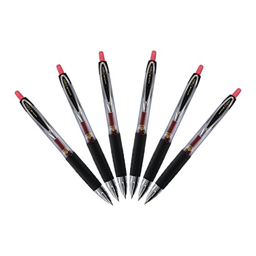 Stylo roller encre gel Uni-Ball Signo 207 rouge 0.5 mm pour corriger sans tacher le papier