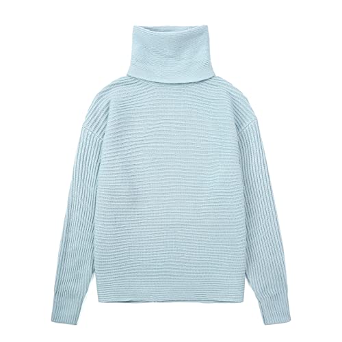Image of chouyatou Women's Turtleneck 2 Piece Outfits Ribbed Knit Sweater Midi Pencil Skirt Set