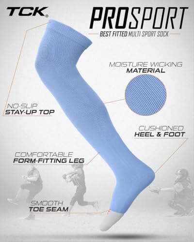 Image of TCK Prosport Performance Fit Over the Knee Baseball & Softball Socks - Columbia Blue, X-Small