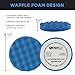 TCP Global 6.5 Inch Buffing Pads Set - 5 Waffle Foam Buffer Pads & 1 Wool Pad for Orbital Buffers, DA Polish Pad for Paint Correction, Polishing Kit for Auto & Boat Gelcoat Detailing