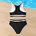 Girls Swimsuit Two Piece High Waist Athletic Bottoms Girls Bathing Suit Cute Fashion Sports Beach (Black, 11-12 Years)