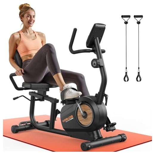 YOSUDA PRO Recumbent Exercise Bike for Home Use with Resistance Bands-Recumbent Bike with Smart Workout APP, Comfortable Seat, Pulse Sensor & 16-level Resistance