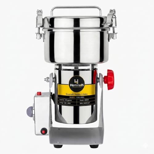 Image of 500g Electric Spice Grinder | 2000W Heavy Duty Stainless Steel Dry Masala Grinder | 25000 RPM Commercial Grinding Machine