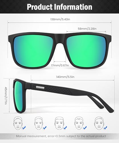 Image of Sunglasses-for-Men Polarized Mens Sunglasses: Retro Sun glasses with UV Protection for Driving Fishing Golf