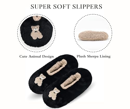 Keyela Slipper Socks for Women Grippers- House Slippers for Women Indoor- Fuzzy Cute Animal Women's/Ladies Slippers3