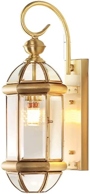 屋外壁掛けランプ 銅ランプ ヨーロッパ防水ガーデンガーデンランプ 屋外ヴィラ通路バルコニーゲート全銅ランプ、