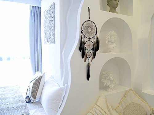 Urdeoms Large Dream Catchers for Bedroom Adult Brown Boho Dream Catcher Wall Decor with Turquoise Hanging Ornament Teen Dorm Room Decor Festival Gift (NO.9)