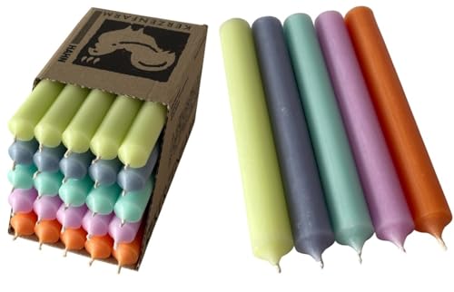 Kerzenfarm Hahn Stabkerzen Bunt Kerzenset 25 Stück - Premium...