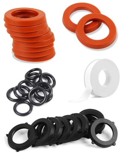 31 Pack Garden Hose Washers Set, Heavy Duty Rubber Washer Seals, Fits All Standard ¾” Inch Outdoor Hose Fittings (RED)