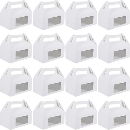 Boîtes à gâteau premium WHAMVOX en carton blanc avec fenêtre cristal x30