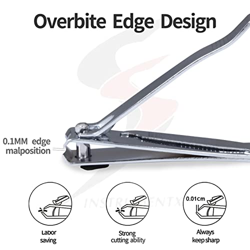 SS INSTRUMENTX Robuster Nagelknipser aus Edelstahl für Damen und Herren (Silber, 1 Stück)