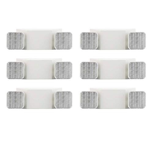 SPECTSUN Emergency Light White, Commercial Emergency Light with Battery Backup, White Emergency Light Home/Emergency Light Fixture/Emergency Sign/Emergency Light Fixture - 6 Pack (Square Head)