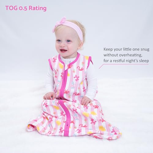 Image of LollyBanks Sleep Sack, 100% Cotton Neutral Baby Sacks, 0.5 TOG Sleep Sacks Lightweight with 2-Way Zipper