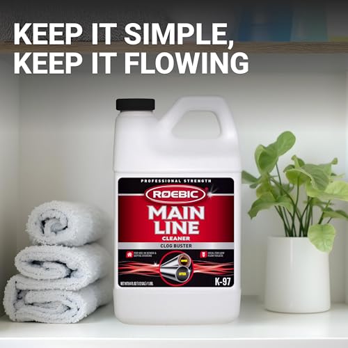 Roebic K-97 Liquid Main Line Cleaner with Bacteria Enzymes, Eliminates Organic Buildup in Sewer/Septic System and Protects from Clogs, Safe for Bathroom Toilet, 64 fl oz image 5
