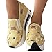 Platform Wedge Sneakers for Women,Breathable Fashion Floral Mesh Slip On Loafers,Chunky Sole Hidden High Heels Non Slip Walking Shoes,Comfortable Soft Work Shoes,Arch Support Sneakers Yellow