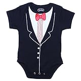 Frenchie Mini Couture Infant TuxedoBaby Bow Tie - 100% Cotton Tux, Red Bowtie Baby Suit,6 Months
