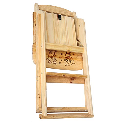 Image of Shoppers Hub PNQ Multipurpose Pinewood Based Foldable and Portable Easy to Carry Baby Feeding High Seating Wooden Chair for Use in Homes, Cafes, Restaurants, Parks, Theatres and Resorts