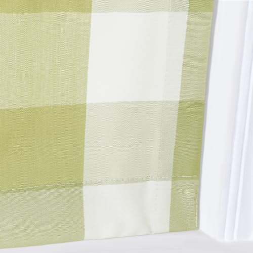 Image of TWOPAGES No Drill Cordless Buffalo Olivine Plaid Roman Shades Gingham Checkered Roman Blinds for Windows, Customized Room Darkening Blackout Blinds Farmhouse Shades, 1 Piece