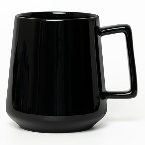Image of Glossy-Matte Dual Finish Sleek Modern Design 16oz Black Mug (2 Mug) - Thick Grade A Quality Ceramic - Foam Packaging Gift Box - Perfect Gift - Ideal For Any Drink