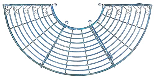 Image of SAFAVIEH Outdoor - Abia Iron Tree Bench - Mossy Blue Iron Metal - Vintage Scrollwork Garden Design - Ideal for Patio, Deck, Porch, Garden, 17 inch Seat Height (PAT5018C)