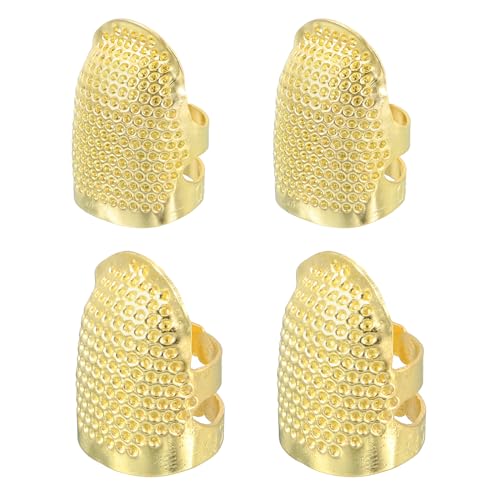uxcell Sewing Thimble Finger Protector, 4 Pcs Metal Finger Shield...