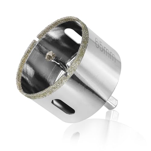 Image of 2-9 /16 inch / 65mm Diamond Hole Saw with Center Drill Bit, Jamiikury Glass Hole Saw Tile Hole Saw Glass Hole Cutter for Ceramic Glass Tile Porcelain Marble
