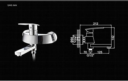 Robinet de bain en laiton mitigeur chic avec douchette de luxe