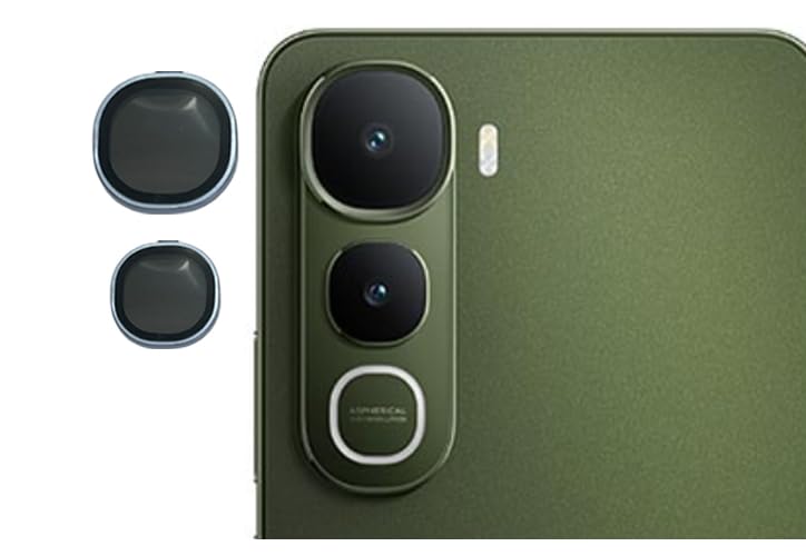 Image of imluckies Camera Ring Lens Protector (Aluminum with Tempered Glass) Compatible for Vivo Y400 Pro - Blue (Pack of 2 rings)