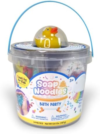 Creativity for Kids Soap Noodles Bath Party Bucket – Soap Noodle Streamers, Confetti, Bath Crackles, Rainbow Fizzy, Bubble Wand & Collectible Rubber Duck | Sensory Bath Toys for Kids (Ages 3+) — 사진 2