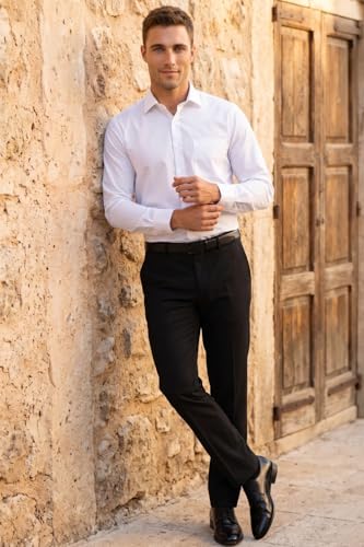 Image of Louis Philippe Men's Regular Fit Easy to Iron Everyday wear Premium Cotton Full Sleeve Solid Formal Shirt