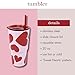 kate spade new york 20 Ounce Insulated Tumbler for Cold and Hot Drinks with Reusable Straw, Stainless Steel Travel Cup with Slide Top Lid (Sweet Hearts)