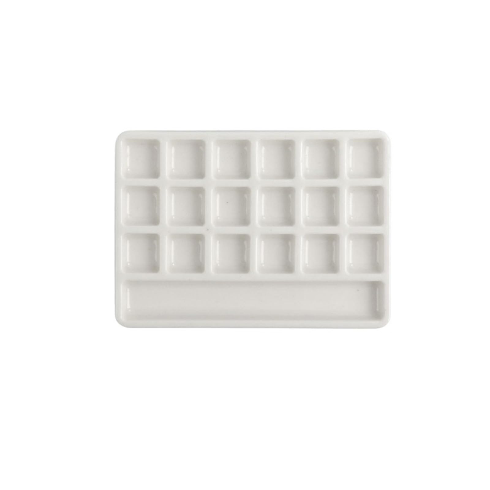 1pcs Empty Ceramic Palette 18/24 Grids Watercolor Paint Tray Artist Travel Painting Portable Art Supplies For Painting(18 girds)