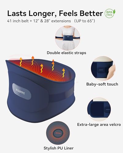 Image of IKEEPFIT Portable Heating Pad for Back, Cordless Wearable Heat Belt with Vibration for Lower Back Pain Relief, Battery Powered 8000 mAh Rechargeable, MAXwarm 3.0, Gift for Women Men 90-310 lbs