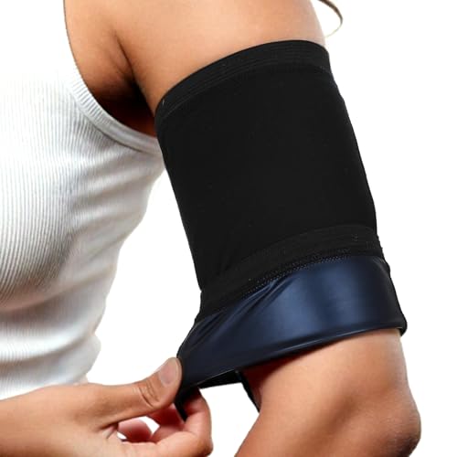 KFHENSOMR Arm Trimmers 2Pcs Women Arm Bands Workout Compression Sleeve Arms Fat Reducer Bands Sauna Sweat Arms Shaper Band (Size XL)