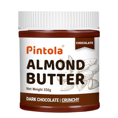Image of Pintola Almond Butter Dark Chocolate Crunchy 350g, | High Fiber | Crispy | Gluten & Cholesterol Free | 14g Protein | Made with dark chocolate & fresh almonds