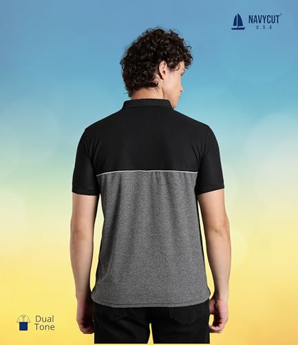 Image of Men's Polo T-Shirt | Regular Fit Short Sleeve Shirt with Collar | Solid Color Casual & Sport Polyester Top for Men | Machine Washable