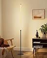 DENGALA Minimalist Corner Floor Lamp - 3000K-6000K LED Linear Standing Lamp - Dimmable Modern Floor Lamp with Remote & Foot Switch for Living Room, Bedroom -12W (Black)