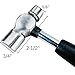 Artesia Tool 6 Inch Mini Ball Peen Hammer| 4 Oz | Rubberized Handle | Great For Metalworking, Jewelry Design, Install Small Nails, Set Eyelets