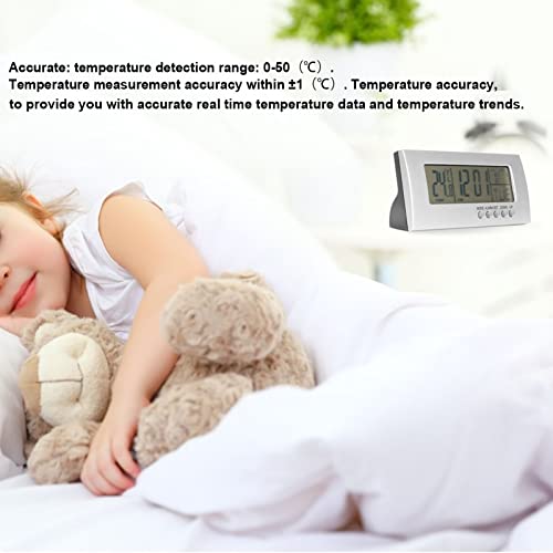 Atomic Desktop Clock, Alarm Clock Calendar Temperature Timer Digital Alarm Clock Battery Operated Desk Clock For Nightstand #TOP3