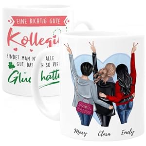 Tassenliebling® Tasse 3 Kolleginnen – Abschied Kollegin Tasse mit Spruch für die Arbeit – Abschiedsgeschenk für…