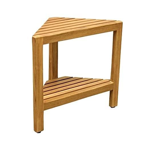 Solid Teak Wood Long Bar Stool for Home and Kitchen, Natural Brown (35D x 35W x 72H cm)-image-32