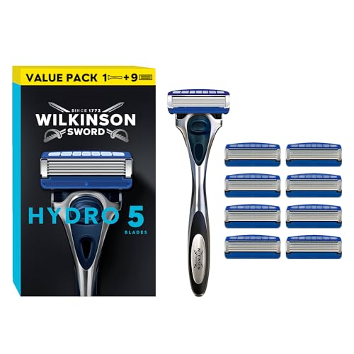 Wilkinson Sword Hydro 5, rasoio uomo, manico, 9 ricariche