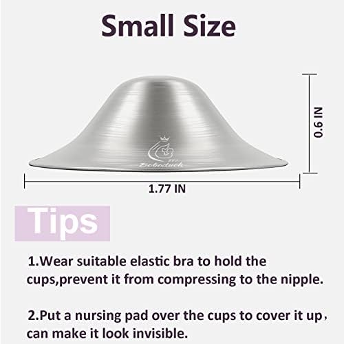 Silver Nipple Shields, Boboduck Silver Cups for Breastfeeding, Breast Shields for Nursing Newborns, Essentials Nipple Guards and Pads, 999 Silver - Small