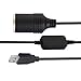 AYECEHI USB A to 12V Car Cigarette Lighter Adapter, 8W Max, Black, for Driving Recorder, GPS, Power Bank, VA Supplied Health Equipment